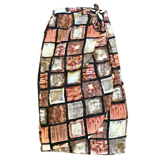 Principles Women's True Wrap Skirt Viscose Lagenlook Artsy Earthy Neutral Fall‎ - Picture 1 of 10